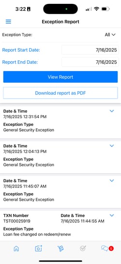 Exception Repor