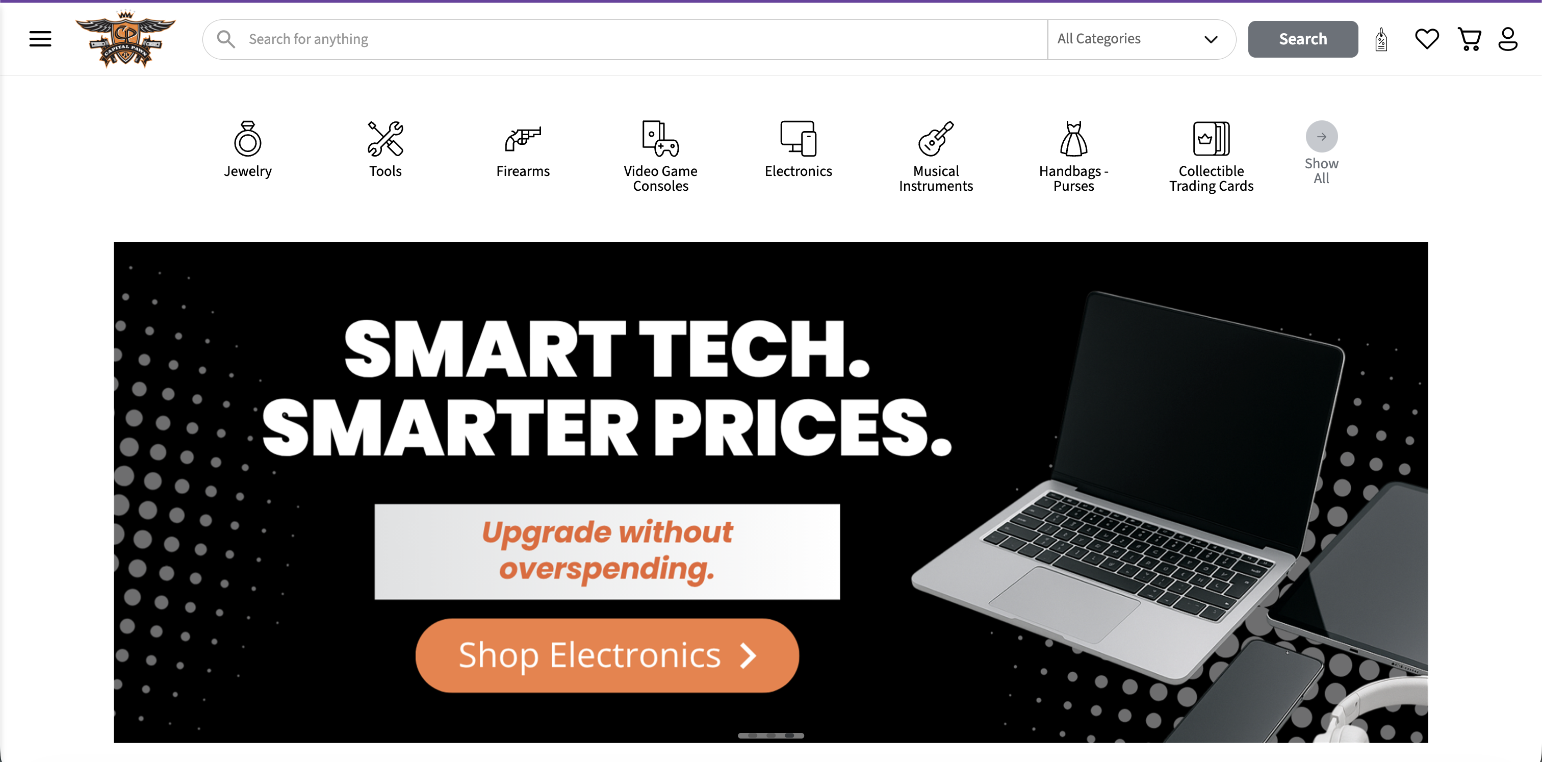 Cap City company-branded website example